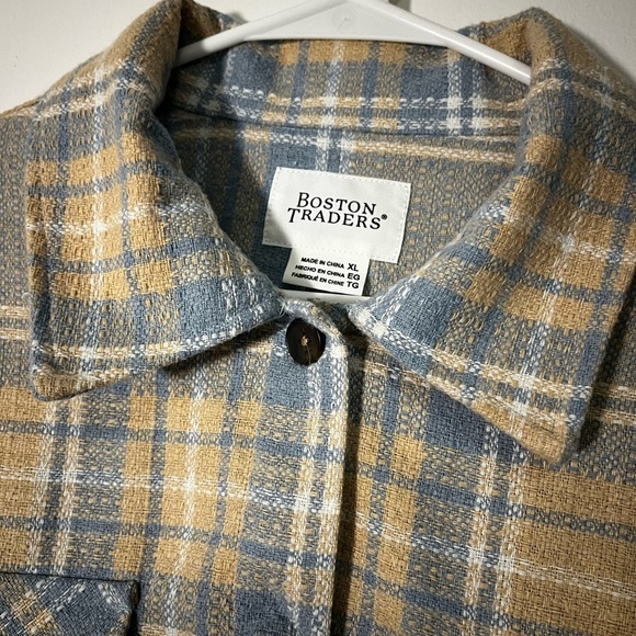 Boston Traders Plaid Button Down Shirt - Blue and Tan - Picture 2 of 8